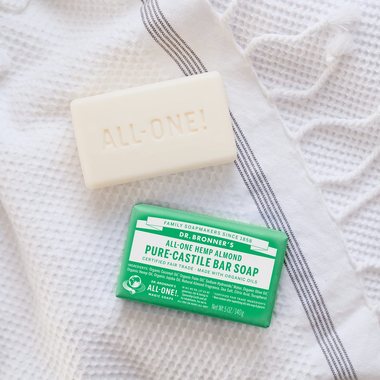 DR. BRONNER's OBAL05 All-One Hemp Almond Pure-Castile Bar Soap, 5-ounces